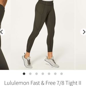 Lululemon Fast and Free 25” Dark Olive